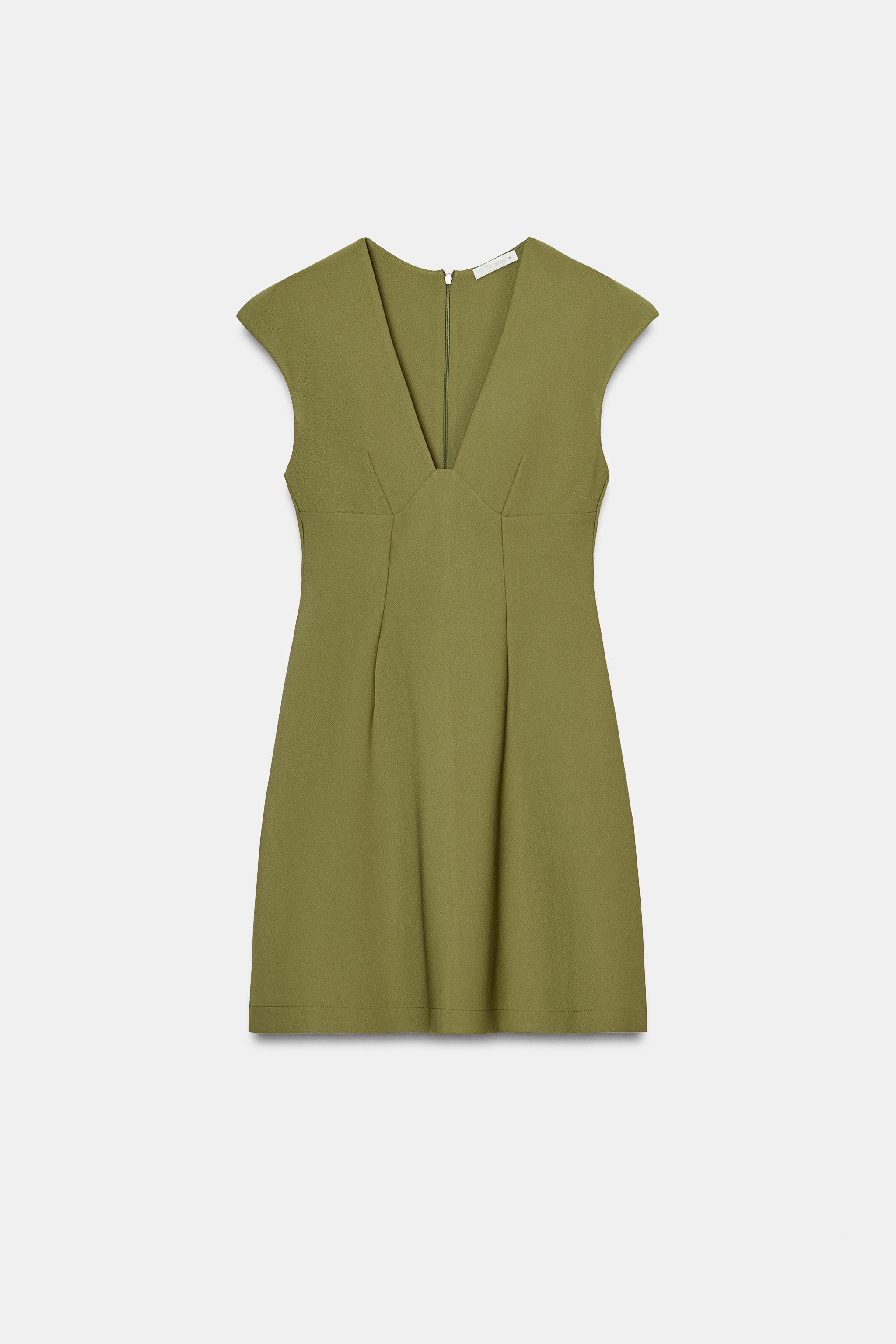 CREPE V-NECK DRESS